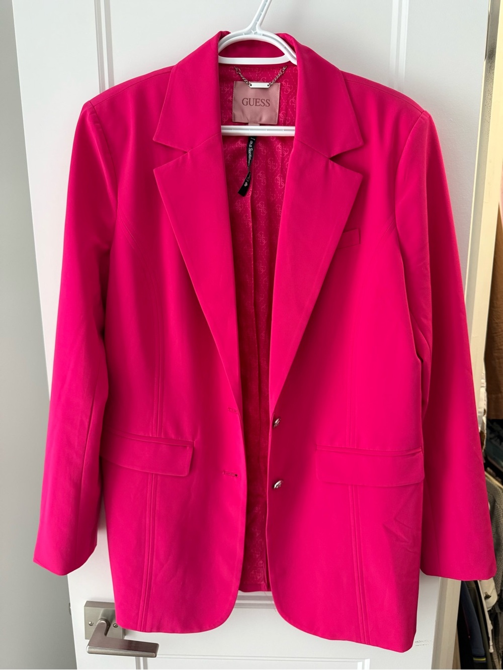 GUESS Women's Bright Pink Blazer Jacket